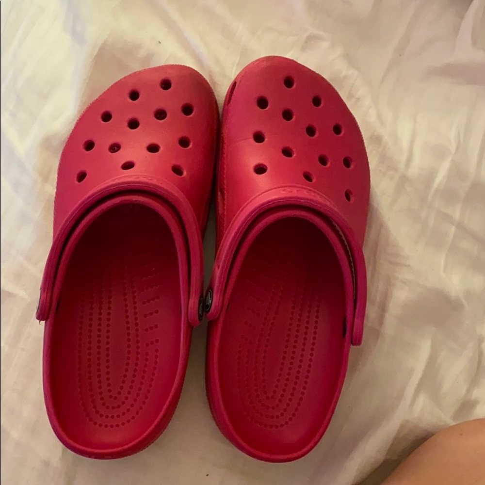 Hot pink crocs
